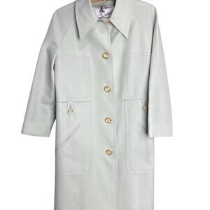 Women's Mint Green Vintage Misty Harbor Rain & Weather Resistant Trench Coat - M